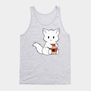 White Fox Coffee Tank Top